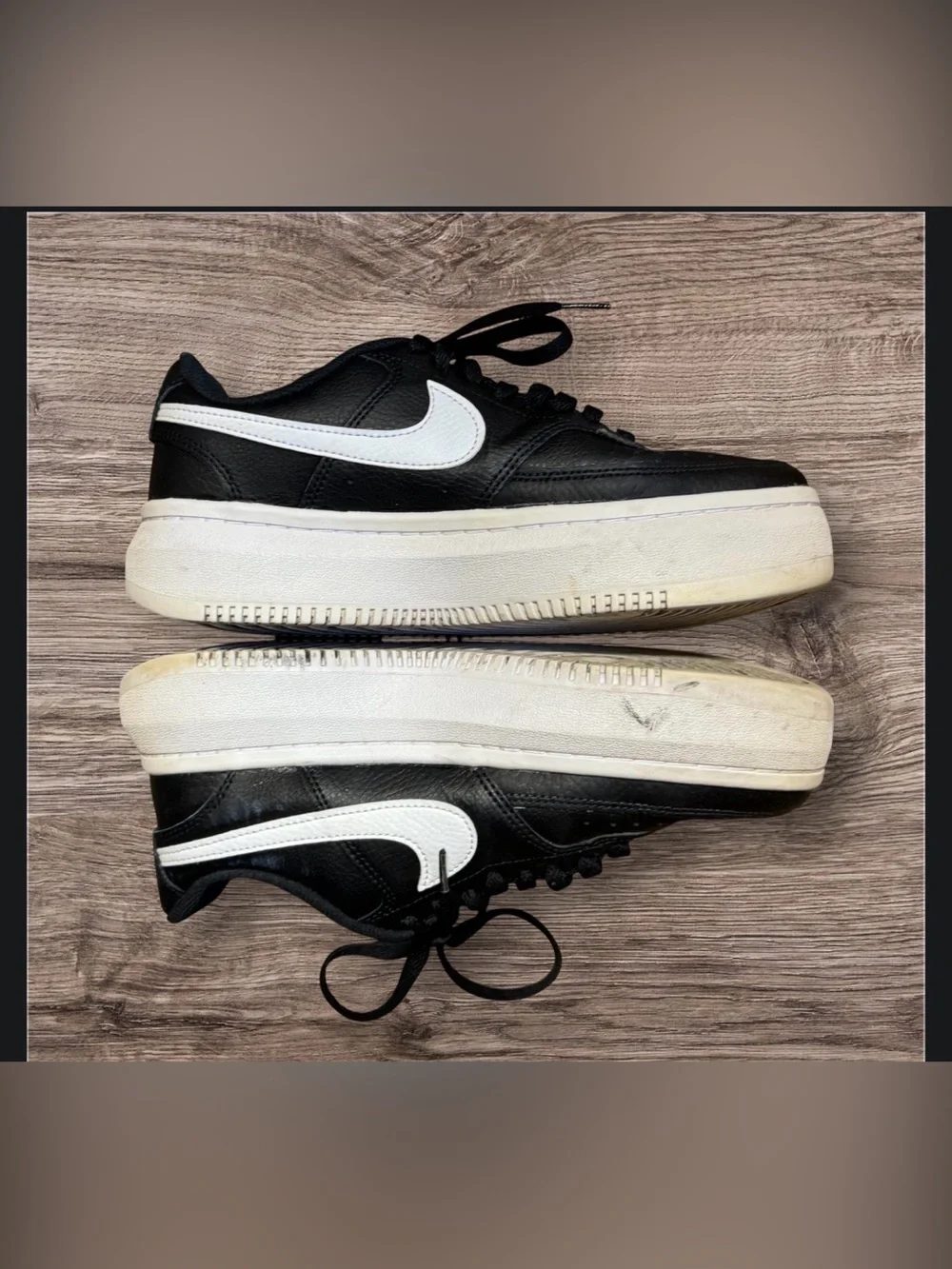 Nike Court Vision Alta Platform Casual Sneakers Black White' SZ 9
